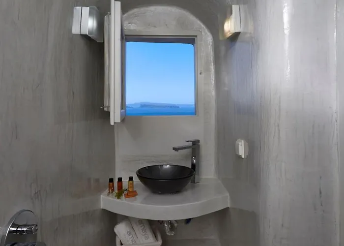 Villa Elegant Santorini House Horizon Caldera View-outdoor Hot